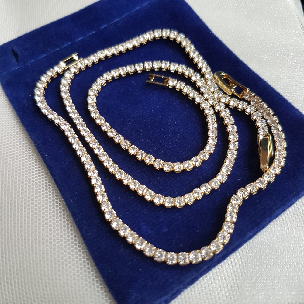 Swarovski Elements 18Gold Plated Delicate Tennis Bracelet NEW - Picture 14 of 17
